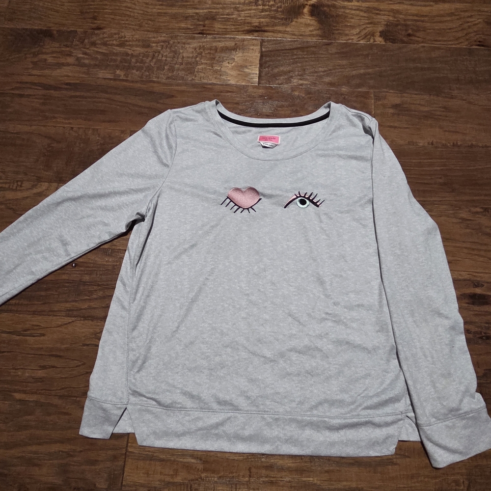 Kate Spade Gray Sweater with Heart and Eye Design